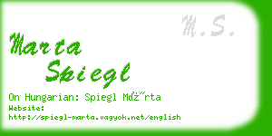 marta spiegl business card